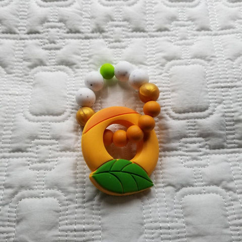 Fruits Orange Silicone Teether