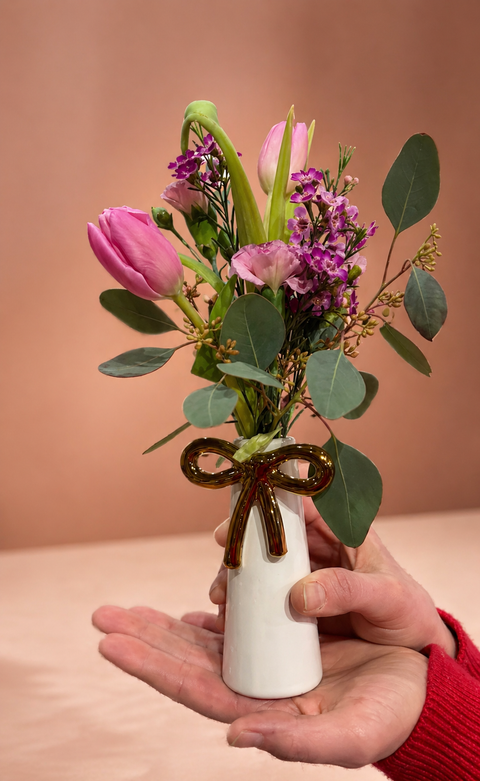 Gold Bow Budvase