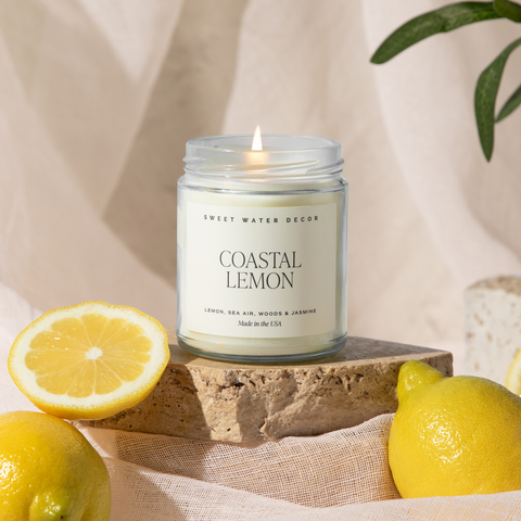 Coastal Lemon 9 oz Soy Candle - Home Decor & Gifts