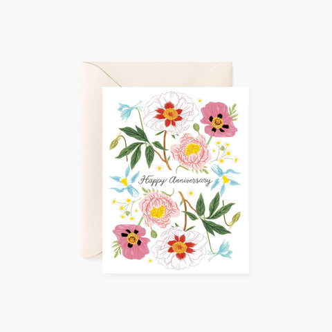 Happy Anniversary floral card