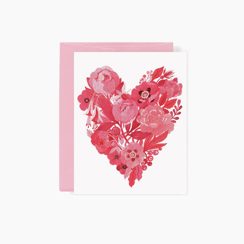 Floral heart greeting card