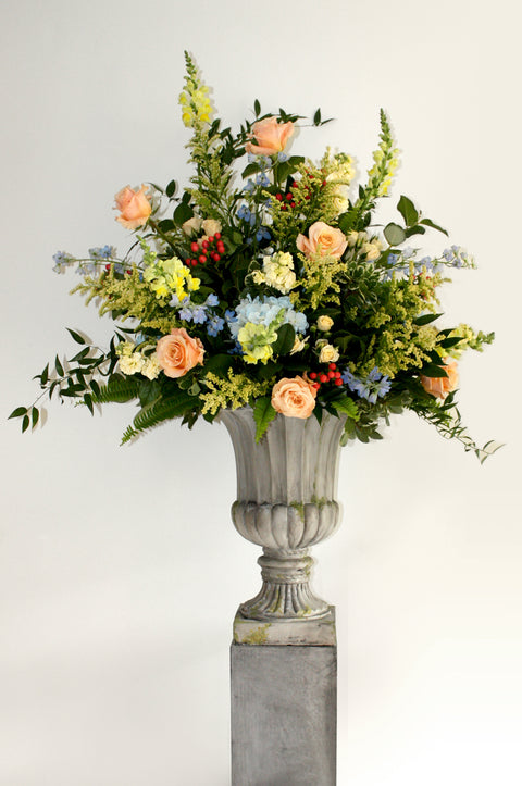 Garden Style Classic Funeral Urn Pair