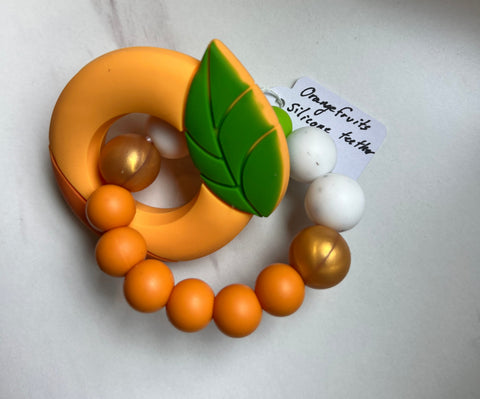 Fruits Orange Silicone Teether