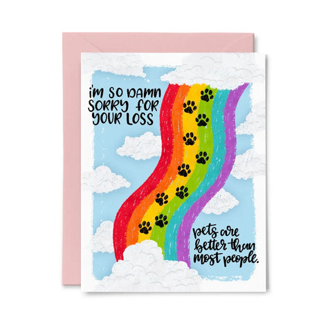 Pet Loss Rainbow Bridge greeting card