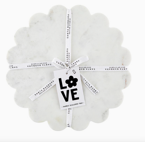 Scalloped Marble Tray