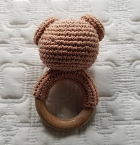 Baby Toy Knitted Bear Rattle