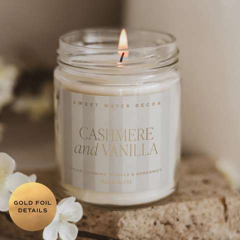 Cashmere and Vanilla 9 oz Soy Candle