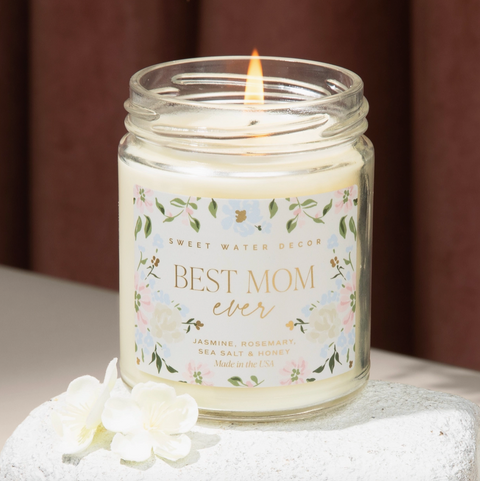 Best Mom Ever! Floral soy candle