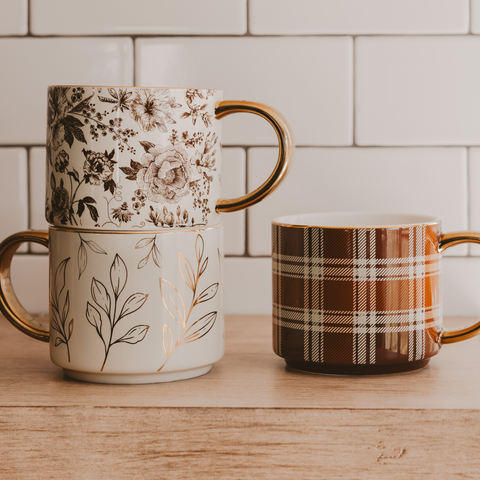 Brown Delft Coffee Mug