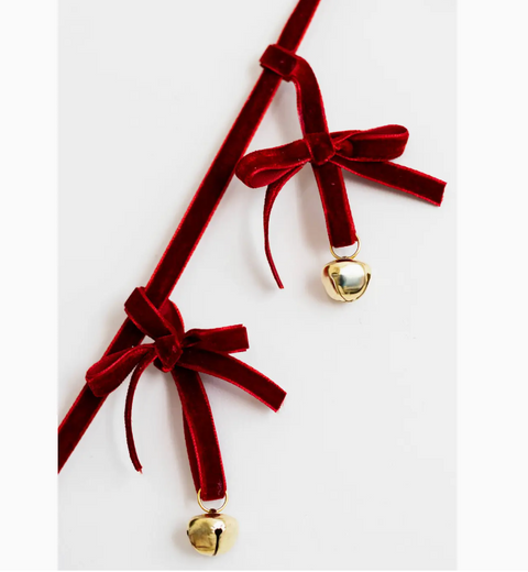 Velvet Bow Garland with Ribbon Bells