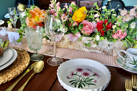 Spring Long & Low Birch Centerpiece