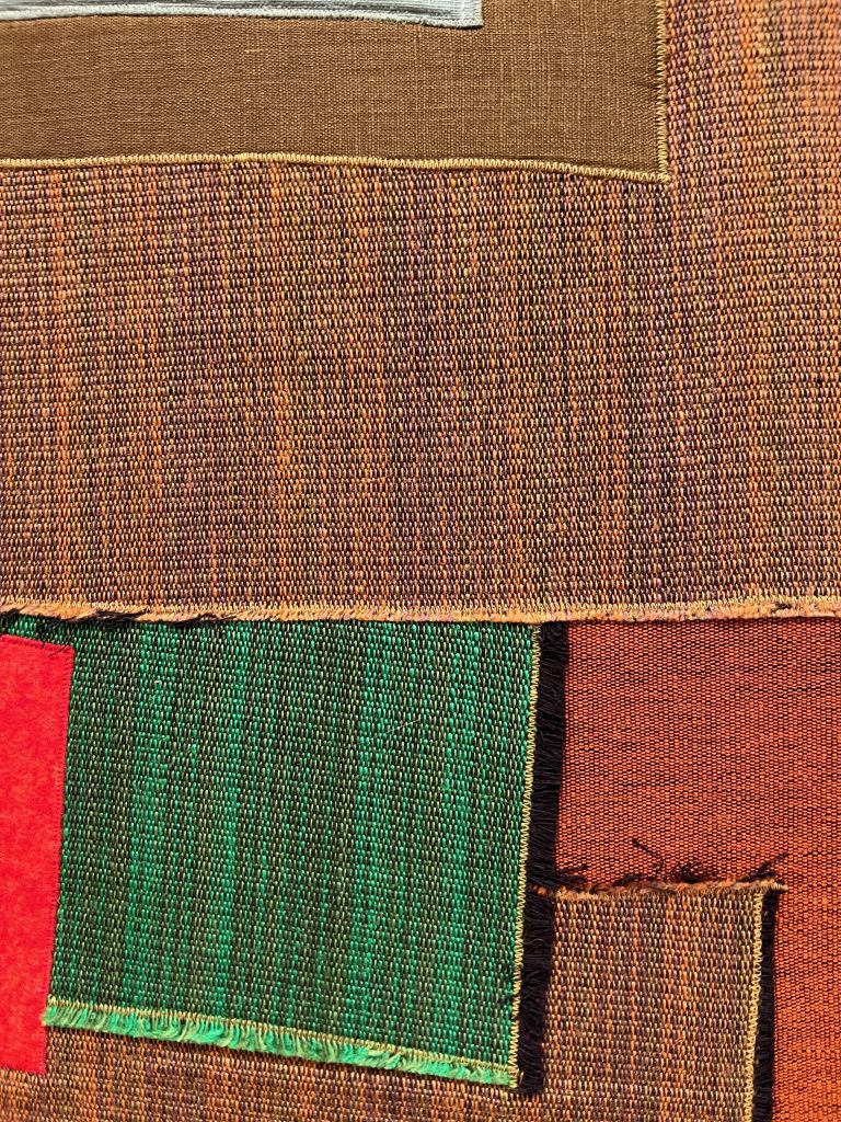 Floating Squares by Elizabeth Jennerjahn close up detail of textiles and colors